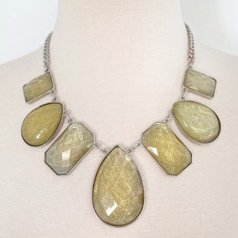 New York & Co Geometric Teardrop Rectangle Necklace - Picture 10 of 10